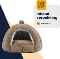 MIRO Katten Huis - Kattenhuizen - Kattenhok - Kattenmand - Dierenhuis - Extra Zacht - Bruin -Kattenbenodigdheden 1200x1185 8