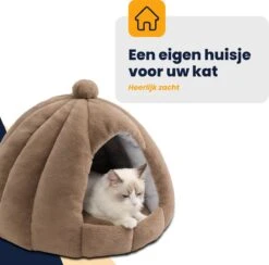 MIRO Katten Huis - Kattenhuizen - Kattenhok - Kattenmand - Dierenhuis - Extra Zacht - Bruin -Kattenbenodigdheden 1200x1186 8