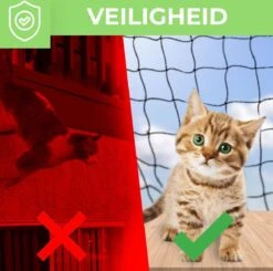 Kattennet Premium EXTRA STEVIG - 600 X 300 CM - Kattennet Voor Balkon - Zwart - Balkon Net - Makkelijk Te Monteren 9 Kattennet Premium EXTRA STEVIG - 600 X 300 CM - Kattennet Voor Balkon - Zwart - Balkon Net - Makkelijk Te Monteren -Kattenbenodigdheden 1200x1188 3