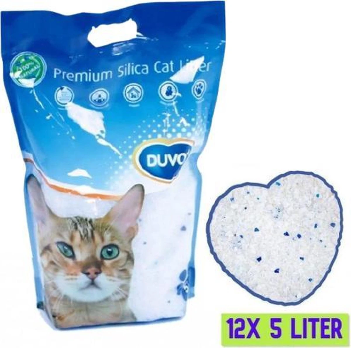 Duvo+ Premium Silica Kattenbakvulling - Voordeelverpakking - 12x 5L - Incl. Wol Muisje Met Catnip! 3 Duvo+ Premium Silica Kattenbakvulling - Voordeelverpakking - 12x 5L - Incl. Wol Muisje Met Catnip!
