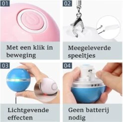 Otiume Elektrische Speelbal - Slimme Interactieve Zelfrollende Bal - Speelgoed Voor Katten - Kattenspeelgoed - Blauw -Kattenbenodigdheden 1200x1193 14