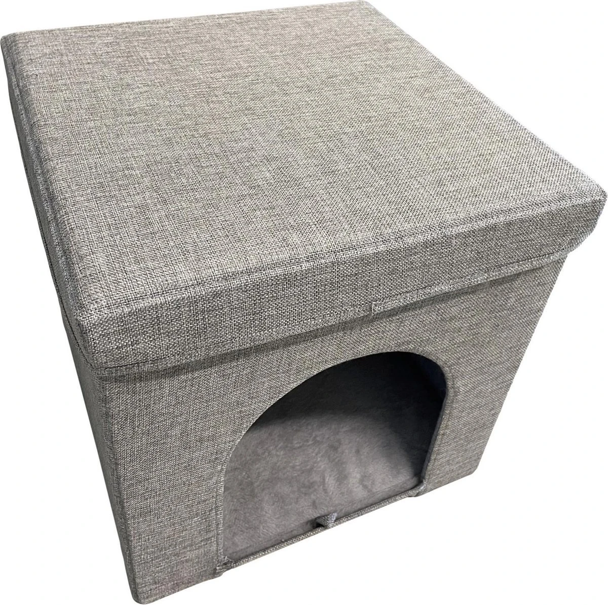 Adori Kattenhuis Met Poef Moon - Kattenmand - 36.5x36.5x36.5 Cm Grijs 3 Adori Kattenhuis Met Poef Moon - Kattenmand - 36.5x36.5x36.5 Cm Grijs