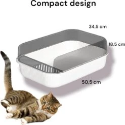 Merkloos Kattenbak - Zwart - Open - Incl. Schep - Modern - Hip - Trendy - Design Kattenbak -Kattenbenodigdheden 1200x1196 1