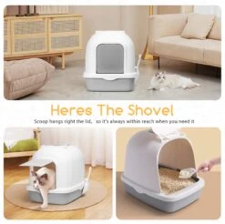 Nobleza ZSW - Kattenbak Met Kattenbakschep - 54x41x45 Cm - Grijs- L -Kattenbenodigdheden 1200x1196 2