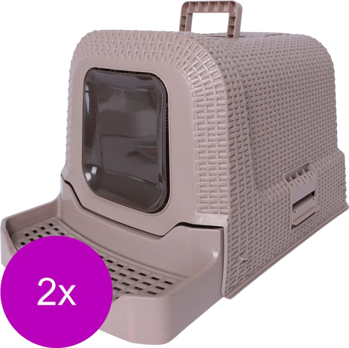 Adori Kattentoilet Rattan 69x42x41 Cm - Kattenbak - 2 X Taupe 4 Adori Kattentoilet Rattan 69x42x41 Cm - Kattenbak - 2 X Taupe - Afbeelding 3