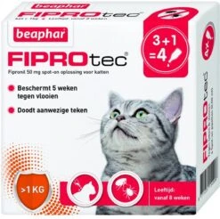 Beaphar Fiprotec Kat - Vlooienbestrijding - >1 Kg - 4 Pipetten 17 Beaphar Fiprotec Kat - Vlooienbestrijding - >1 Kg - 4 Pipetten -Kattenbenodigdheden 1200x1197 1