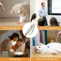 DOWO® - Laserpen - USB Oplaadbaar - Kattenspeeltjes - 7 Verschillende Standen - Laserlampje - RVS Zilver - Laser Pointer -Kattenbenodigdheden 1200x1197 14