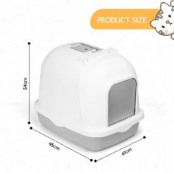 Nobleza ZSW - Kattenbak Met Kattenbakschep - 54x41x45 Cm - Grijs- L -Kattenbenodigdheden 1200x1197 6