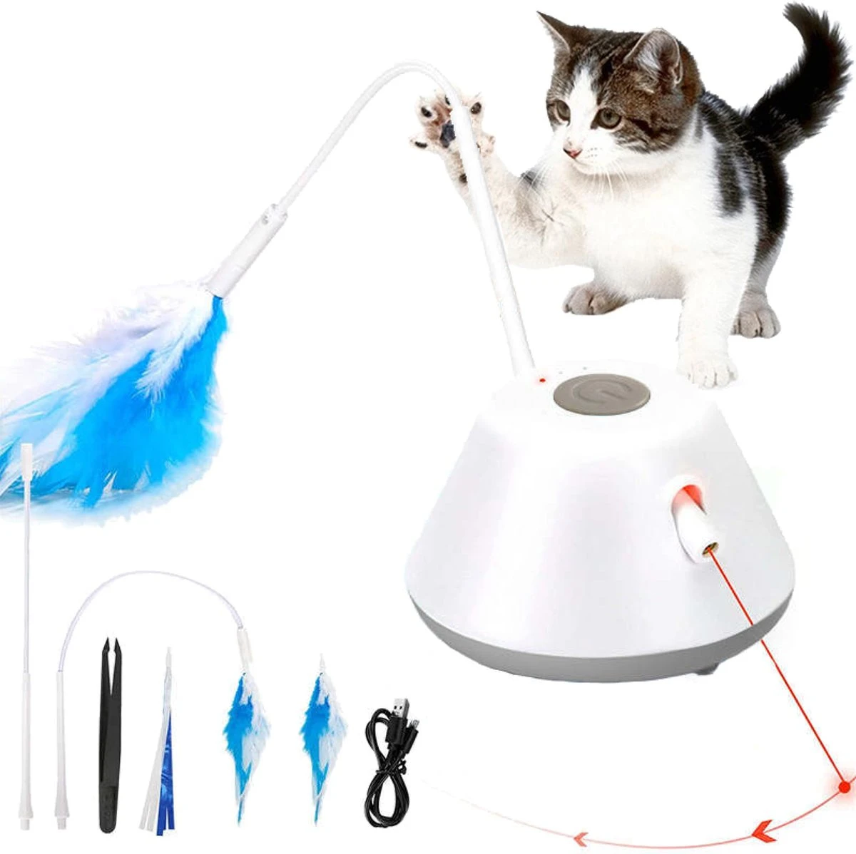 Filo Elektrisch Rijdend Kattenspeelgoed Met Laser - Rijdend Kattenspeeltje - Automatisch Interactief Speelgoed Katten - Kattencadeaus - Elektronisch Speelgoed Kittens - Kat - Kitten - Laserspeelgoed - Kado 3 Filo Elektrisch Rijdend Kattenspeelgoed Met Laser - Rijdend Kattenspeeltje - Automatisch Interactief Speelgoed Katten - Kattencadeaus - Elektronisch Speelgoed Kittens - Kat - Kitten - Laserspeelgoed - Kado