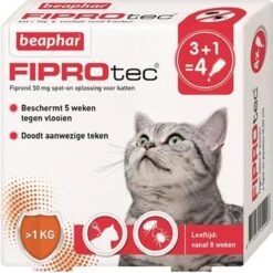 Beaphar Fiprotec Kat - Vlooienbestrijding - >1 Kg - 4 Pipetten 16 Beaphar Fiprotec Kat - Vlooienbestrijding - >1 Kg - 4 Pipetten -Kattenbenodigdheden 1200x1200 21