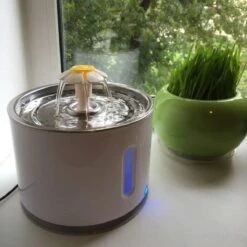 Merkloos Drinkfontein Voor Hond En Kat - RVS Waterbak - Dieren Drinkbak - Vers Water Fontein - Drinkfontein Katten- 3 Standen - 2.4 Liter - Incl. 1 Koolstoffilter -Kattenbenodigdheden 1200x1200 241