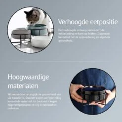 GIZMO 2x Voerbak Kat - 400 Ml - Groen - Keramische Drink- & Voerbakken Met Standaard - 13 Cm - 2 Stuks -Kattenbenodigdheden 1200x1200 301