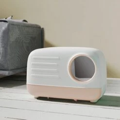 Merkloos PETLUX® XL Kattenbak Retro Design Met Lade, Schep En Opbergruimte - Grote Kattenbak - Kaki -Kattenbenodigdheden 1200x1200 316