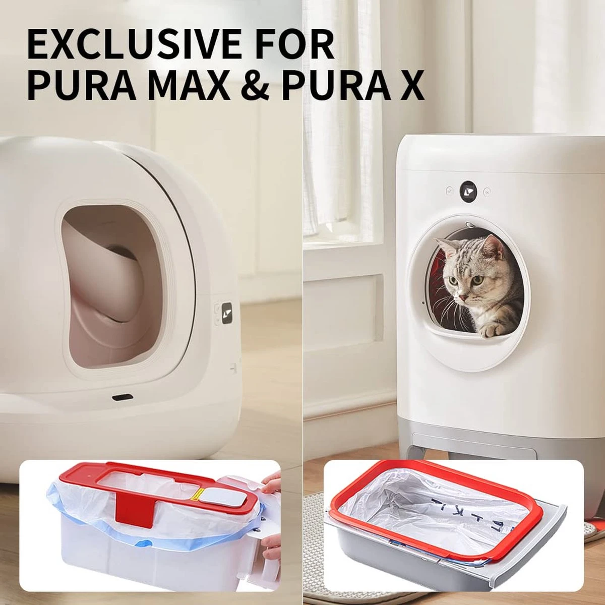 PETKIT Pura X Pura Max Vervangen Afvalzakken|5 Rollen(100 ST)|draagbare Kattenbakafvalbakken|Zakken Voor Zelfreinigende Kattenbak 9 PETKIT Pura X Pura Max Vervangen Afvalzakken|5 Rollen(100 ST)|draagbare Kattenbakafvalbakken|Zakken Voor Zelfreinigende Kattenbak - Afbeelding 7