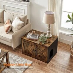 Hoppa! Kattenbak, Kattenhuis, Met Deuren, Vintage Bruin-zwart -Kattenbenodigdheden 1200x1200 338