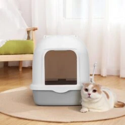 Nobleza ZSW - Kattenbak Met Kattenbakschep - 54x41x45 Cm - Grijs- L -Kattenbenodigdheden 1200x1200 422