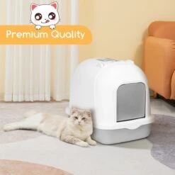 Nobleza ZSW - Kattenbak Met Kattenbakschep - 54x41x45 Cm - Grijs- L -Kattenbenodigdheden 1200x1200 423