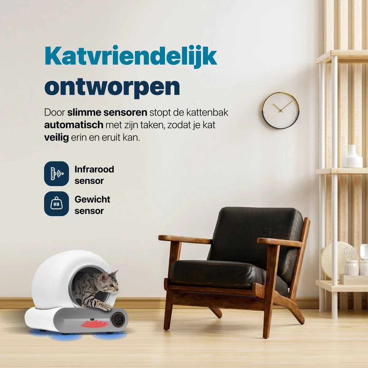 BOME Automatische Kattenbak - Zelfreinigende Kattenbak - Met App En Touchscreen - 65L 5 BOME Automatische Kattenbak - Zelfreinigende Kattenbak - Met App En Touchscreen - 65L - Afbeelding 3