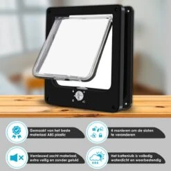 Gluxury Kattenluik Zwart Met Tunnel - 4 Vergrendelingsstanden - Weerbestendig - Binnen En Buiten - Maat L - Nederlandse Handleiding -Kattenbenodigdheden 1200x1200 494