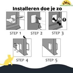 AnimalAesthetics® Kattenluik - Wit- M - Voor Middelgrote & Kleine Katten - Incl. Montageset En Handleiding -Kattenbenodigdheden 1200x1200 528