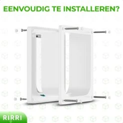 Rirri Kattenluik Met Tunnel - 4 Vergrendelingsstanden - Weerbestendig - Binnen En Buiten - Grote Kat - Maat L - Wit - 25,5 X 23.5 Cm -Kattenbenodigdheden 1200x1200 544