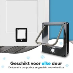 BFreshPets Kattenluik + Massageborstel - Met Tunnel - 4 Vergrendelingsstanden - Weersbestendig - Maat L - Zwart - 27 X 24 Cm 16 BFreshPets Kattenluik + Massageborstel - Met Tunnel - 4 Vergrendelingsstanden - Weersbestendig - Maat L - Zwart - 27 X 24 Cm -Kattenbenodigdheden 1200x1200 567