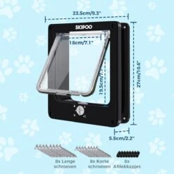 Skipoo Kattenluik Met Tunnel - Weerbestendig - Grote Kat - 4 Vergrendelingsstanden - Zwart -Kattenbenodigdheden 1200x1200 582