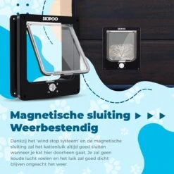 Skipoo Kattenluik Met Tunnel - Weerbestendig - Grote Kat - 4 Vergrendelingsstanden - Zwart -Kattenbenodigdheden 1200x1200 583