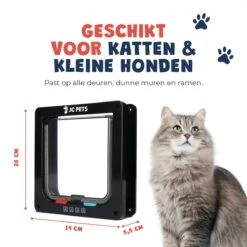 JC Pets Premium Kattenluik - Inclusief Tunnel - 4 Vergrendelingsstanden - Zwart - 20 X 19 X 5.5 Cm - Waterdicht -Kattenbenodigdheden 1200x1200 588