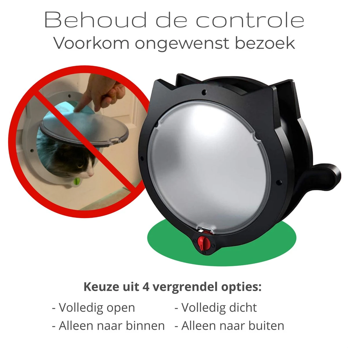 Cellavi XL Kattenluik Zwart Met Tunnel - Hondenluik - 4 Vergrendelingsstanden - 30,5 X 27,5 X 7,5 Cm 4 Cellavi XL Kattenluik Zwart Met Tunnel - Hondenluik - 4 Vergrendelingsstanden - 30,5 X 27,5 X 7,5 Cm - Afbeelding 2