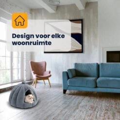 MIRO Katten Huis - Kattenhuizen - Kattenhok - Kattenmand - Dierenhuis - Extra Zacht - Grijs -Kattenbenodigdheden 1200x1200 641