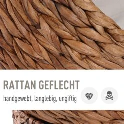 PawHut Kattenmand Rotan Kattennest Kattenbed Met Kussen Huisdierbed Bruin D30-104 -Kattenbenodigdheden 1200x1200 665