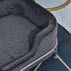 PawHut Hondenbank Met Rugleuning Huisdierenbank Met Metalen Poten Hondenbed Kattenbank D04-157 -Kattenbenodigdheden 1200x1200 757