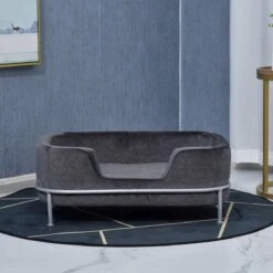 PawHut Hondenbank Met Rugleuning Huisdierenbank Met Metalen Poten Hondenbed Kattenbank D04-157 -Kattenbenodigdheden 1200x1200 758