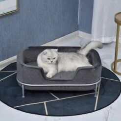 PawHut Hondenbank Met Rugleuning Huisdierenbank Met Metalen Poten Hondenbed Kattenbank D04-157 -Kattenbenodigdheden 1200x1200 759