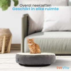 Petville Kattenmand - 50 Cm - Wasbaar - Donut - Waterbestendig - Grijs -Kattenbenodigdheden 1200x1200 761