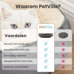 Petville Kattenmand - 50 Cm - Wasbaar - Donut - Waterbestendig - Grijs -Kattenbenodigdheden 1200x1200 763