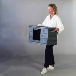 RHRQuality Kattenhuis Voor Binnen En Buiten Kattenhok Villa De Luxe Grijs -Kattenbenodigdheden 1200x1200 800