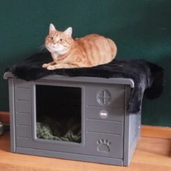 RHRQuality Kattenhuis Voor Binnen En Buiten Kattenhok Villa De Luxe Grijs -Kattenbenodigdheden 1200x1200 802