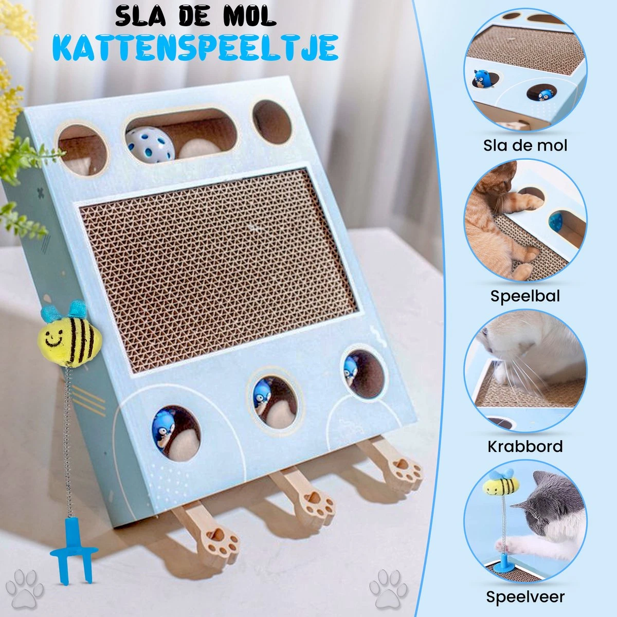 Sla De Mol Kattenspeeltje - Katten Speelgoed - Kattenspeelgoed - Kattenspeeltjes - Kattenspeeltjes Intelligentie - Kattenspeelgoed Intelligentie 4 Sla De Mol Kattenspeeltje - Katten Speelgoed - Kattenspeelgoed - Kattenspeeltjes - Kattenspeeltjes Intelligentie - Kattenspeelgoed Intelligentie - Afbeelding 2