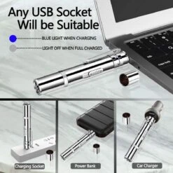 USB Laserpen-7 In 1- Kattenspeelgoed-rode Laser- Fluwelen Opbergzakje- LED- UV Licht- USB Oplaadbaar- Laserlampje- Nieuw Model 2020 -Kattenbenodigdheden 1200x1200 940