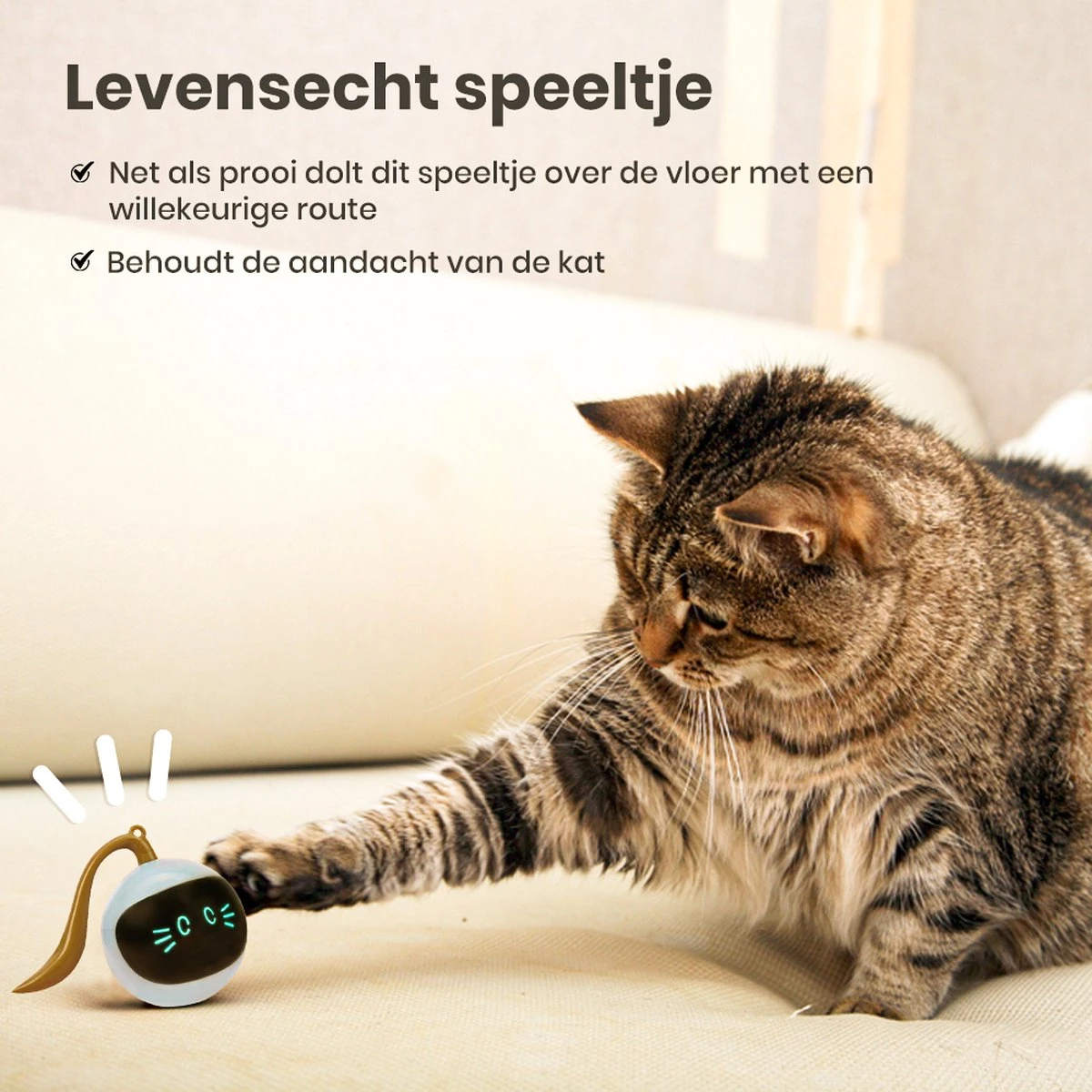 Otiume Interactieve Speelbal - Slimme Interactieve Jaag Speeltje Voor Katten - Kattenspeeltjes - Intelligente Jaagbal - AI -USB Oplaadbaar - LED - Blauw 6 Otiume Interactieve Speelbal - Slimme Interactieve Jaag Speeltje Voor Katten - Kattenspeeltjes - Intelligente Jaagbal - AI -USB Oplaadbaar - LED - Blauw - Afbeelding 4
