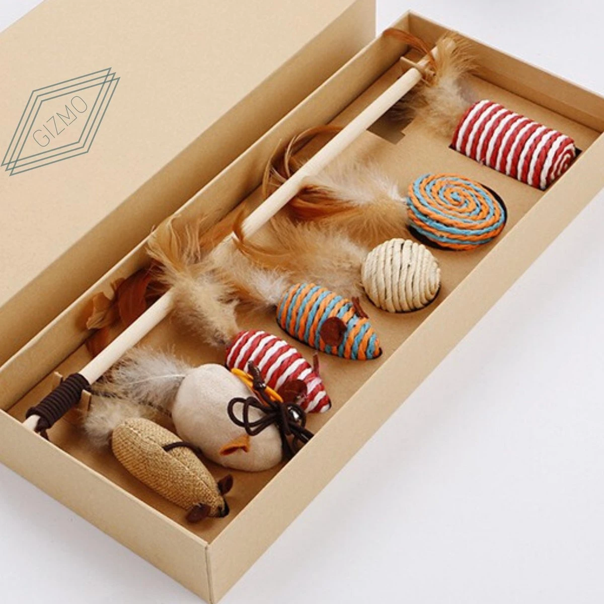 GIZMO Luxe Kattenspeeltjes Set - 7 Speeltjes - Interactieve Kattenhengel, Kattenspeelgoed & Speelmuisjes - Kitten Speeltjes 11 GIZMO Luxe Kattenspeeltjes Set - 7 Speeltjes - Interactieve Kattenhengel, Kattenspeelgoed & Speelmuisjes - Kitten Speeltjes - Afbeelding 9