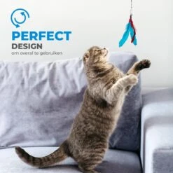 Merkloos 2 Kattenhengels Met 10 Speeltjes – Bewegende Kattenspeeltjes Met Veren En Belletjes – Interactieve Kattenspeelgoed Voor Kittens – Cat Toys -Kattenbenodigdheden 1200x1200 991