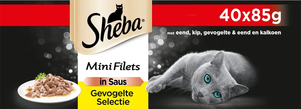 Sheba Mini Filets In Saus Kattenvoer Maaltijdzakjes Gevogelte 40 X 85 G 6 Sheba Mini Filets In Saus Kattenvoer Maaltijdzakjes Gevogelte 40 X 85 G - Afbeelding 4