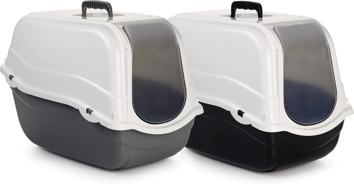 Beeztees Romeo - Kattenbak - Grijs/Wit - 57x39x41 Cm 4 Beeztees Romeo - Kattenbak - Grijs/Wit - 57x39x41 Cm - Afbeelding 2