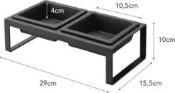 Yamazaki Eetbak - Voederbak Kat - Tweeledig - Zwart 14 Yamazaki Eetbak - Voederbak Kat - Tweeledig - Zwart -Kattenbenodigdheden 1200x636 1