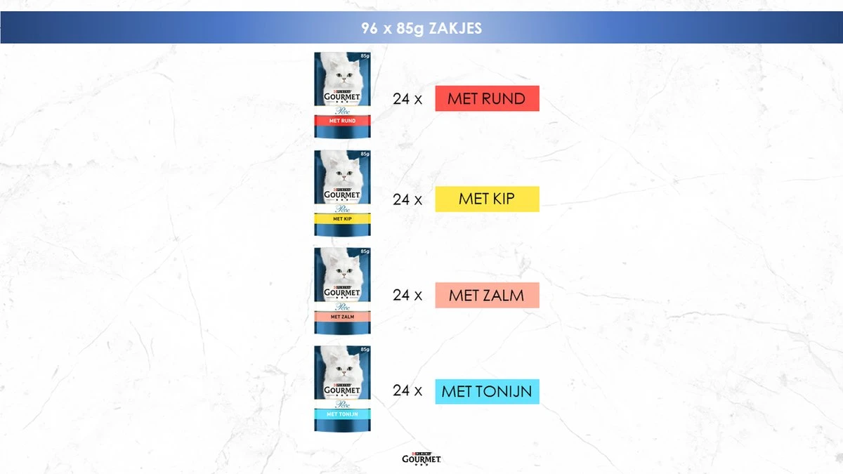 Purina One Gourmet Perle - Kattenvoer - Land En Zee - 96 X 85 Gram 4 Purina One Gourmet Perle - Kattenvoer - Land En Zee - 96 X 85 Gram - Afbeelding 2