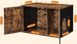 Meubelexpert Kattenhuis Voor Kattenbak - Met Deuren - Vintage - Bruinzwart - PCL002X02 -Kattenbenodigdheden 1200x693 3