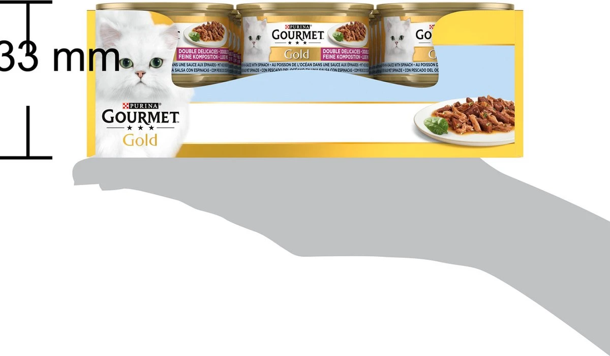 Gourmet Gold Luxe Mix - Kattenvoer Natvoer - Zeevis & Spinazie - 24 X 85 Gr 9 Gourmet Gold Luxe Mix - Kattenvoer Natvoer - Zeevis & Spinazie - 24 X 85 Gr - Afbeelding 7